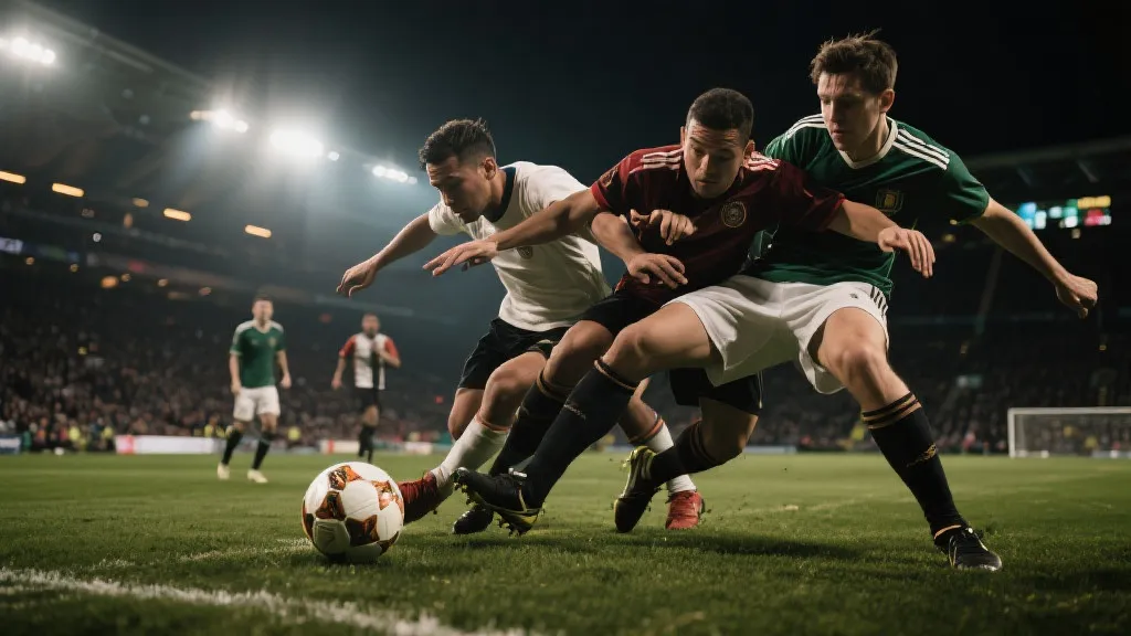 球场上激烈拼抢的瞬间